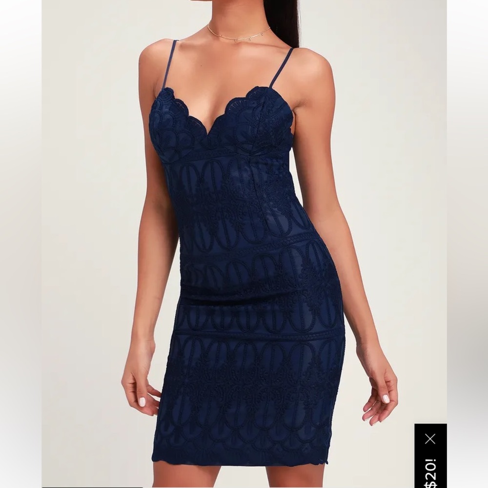 Malena Navy Blue Lace Mini Dress